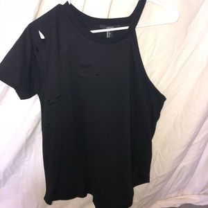 Ripped one sleeved T-shirt